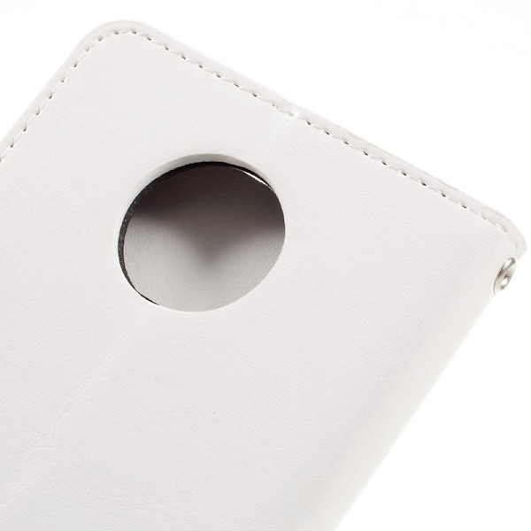Motorola Moto Z stilfuldt læder-etui m. indbygget stander - Hvid White