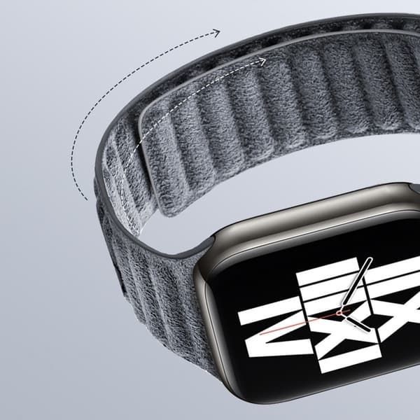 Apple Watch Series 8 (45mm) / Watch Ultra magnetarmband i mockaläder - Cyan Grön