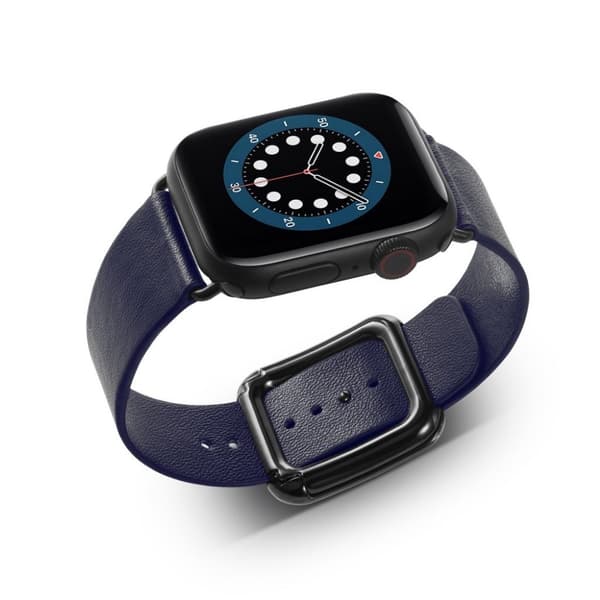 Apple Watch 40 mm urrem i mikrofiberlæder + spænde i rustfrit stål - Midnatsblå Blue