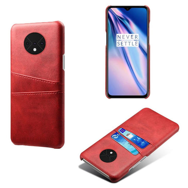 Dual Card OnePlus 7T etui - Rød Red