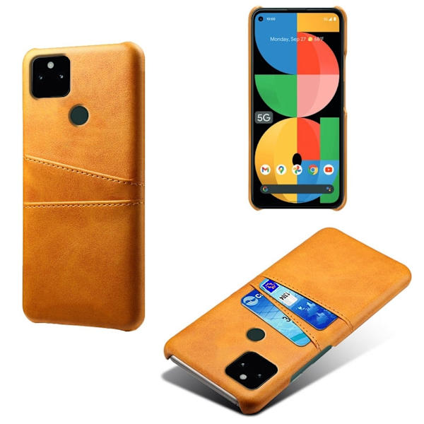 Dual Card Etui Google Pixel 5a - Oransje Orange