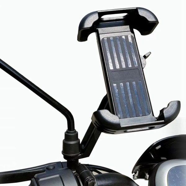 Universal motorcycle phone mount clamp - Black Svart
