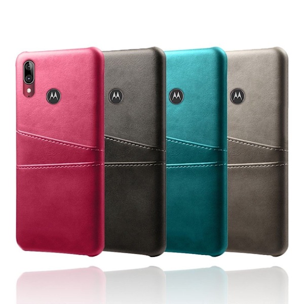 Motorola Moto E6 Plus skal med korthållare - Svart Svart