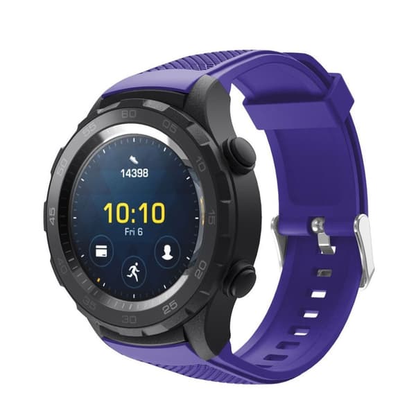 Huawei Watch 2 erstatnings urrem i tekstureret silikone  - Lilla Purple
