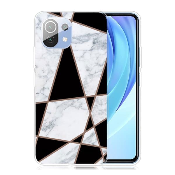 Marble Xiaomi Mi 11 Lite 5g / 11 Lite Etui - Fragment Sort og Hvid Marmorkugle Multicolor