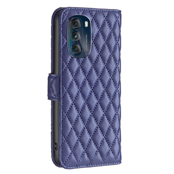 Matt Motorola Moto G (2023) fodral med rombmönster - Blå Blå