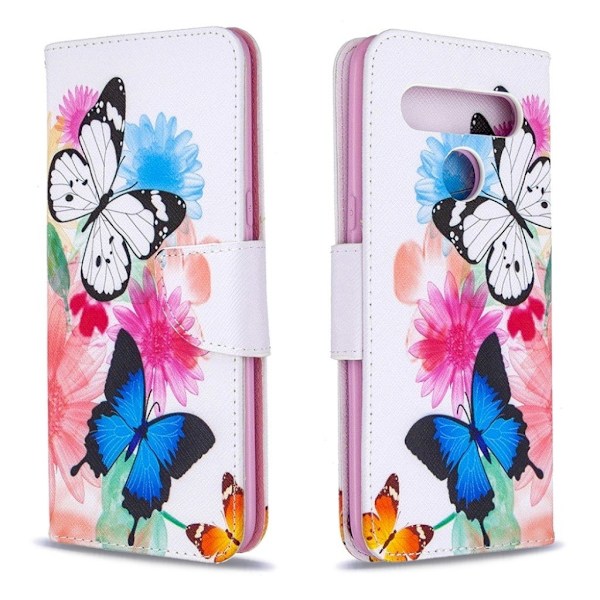 Wonderland LG K61 kotelot - Vihreät Perhoset ja Kukat Multicolor