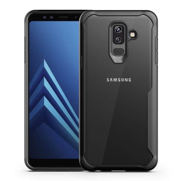 Samsung Galaxy A6 Plus beskyttelses deksel av hybrid materiale - svart Black