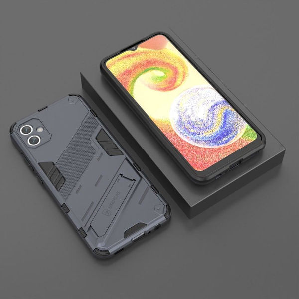 Stødsikker Hybrid Cover med A Moderne Touch til Samsung Galaxy A04e - Mørkeblå Blue