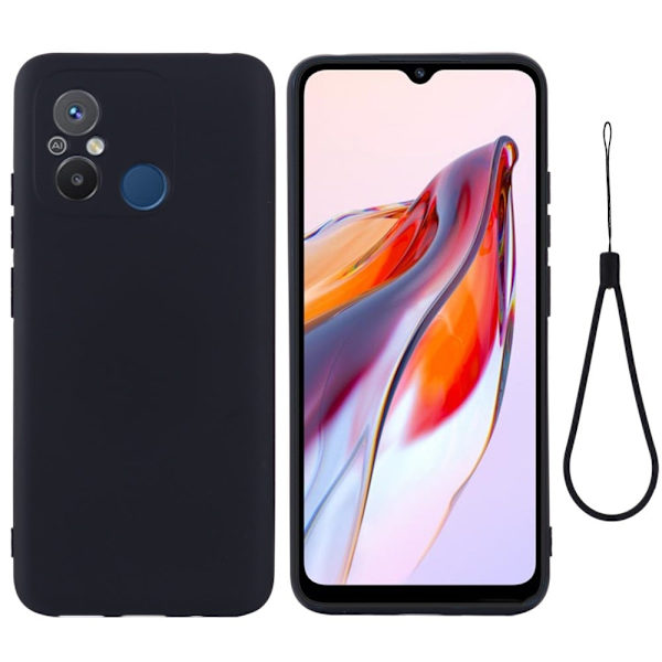 Matte Liquid silikone cover til Xiaomi Poco C55 / Xiaomi Redmi 11A - Sort Black