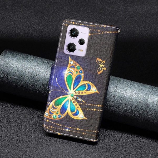 Wonderland Xiaomi Poco X5 Pro Läppäkotelo - Jewelry Perhonen Gold