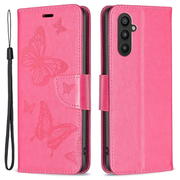 Sommerfugl Samsung Galaxy A24 4G Flip Etui - Rose Pink