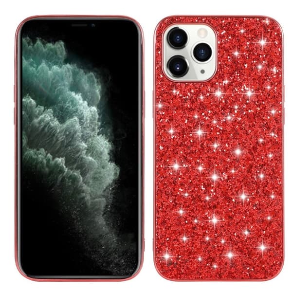 Glitter iPhone 12 Pro Max kotelot - Punainen Red