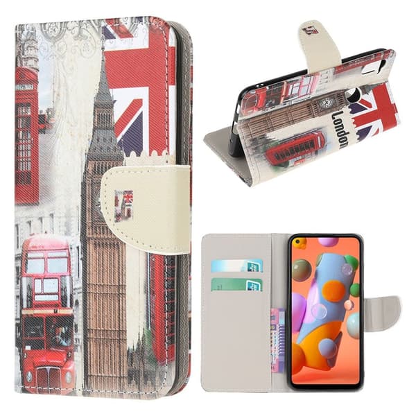 Wonderland Samsung Galaxy A11 etui - Big Ben og Engelsk Flag Multicolor