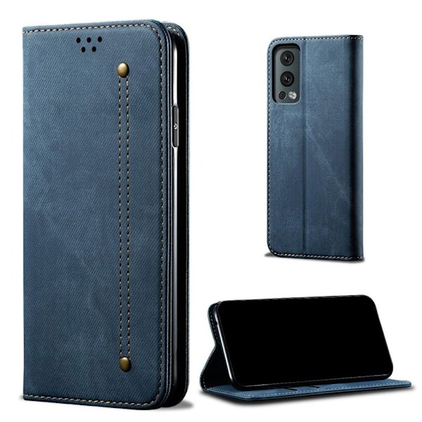 Jeans OnePlus Nord 2 5G flip etui - Blå Blue