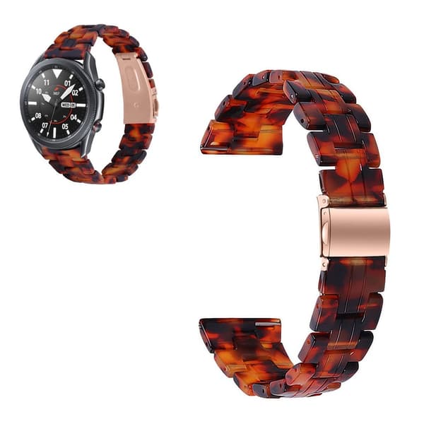Samsung Galaxy Watch 3 (45mm) resin farverig rem - Tortoise Shell Red