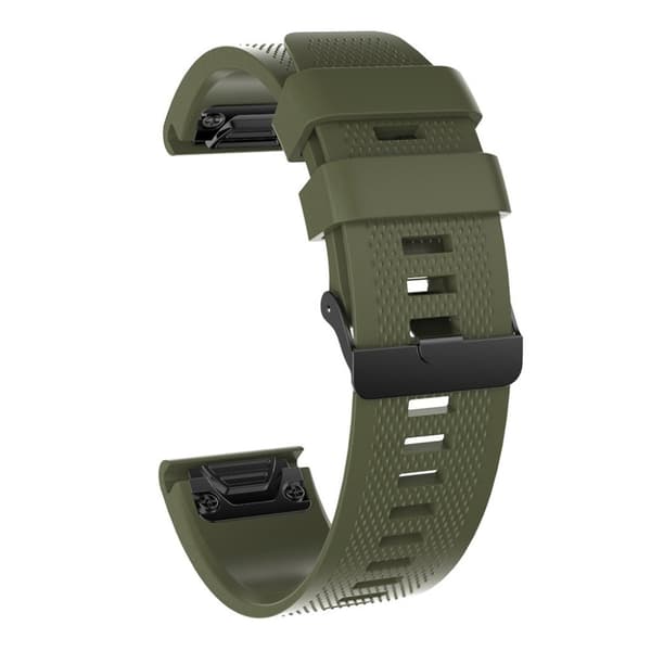 Garmin Forerunner 935 / Fenix 5 / 5 Plus silikoninen ranneke - Armeijan Vihreä Green