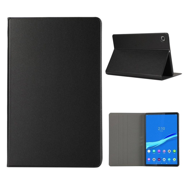 Lenovo Tab M10 FHD Plus simple leather flip case - Black Svart