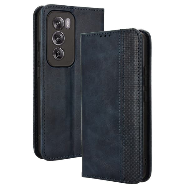 Bofink Vintage Oppo Reno12 lærveske - Blå Blue