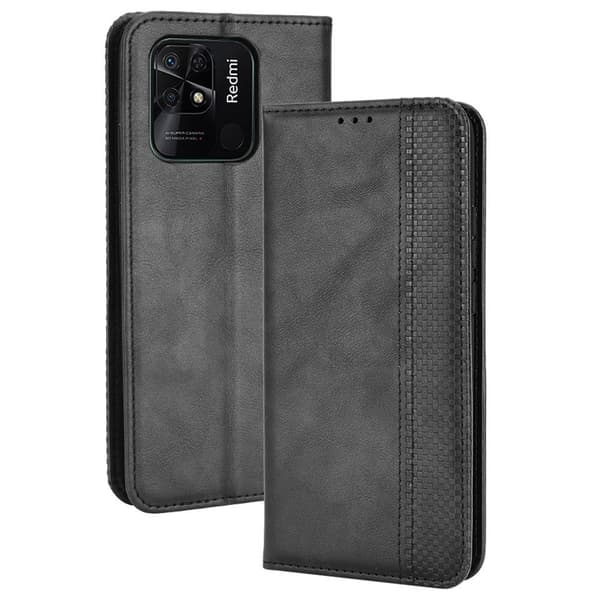 Bofink Vintage Xiaomi Redmi 10C læderetui - Sort Black