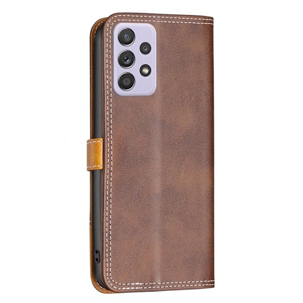 BINFEN tvåfärgat läder Samsung Galaxy A52s 5G / Samsung Galaxy A52 5G / Samsung Galaxy A52 fodral - Brun Brun