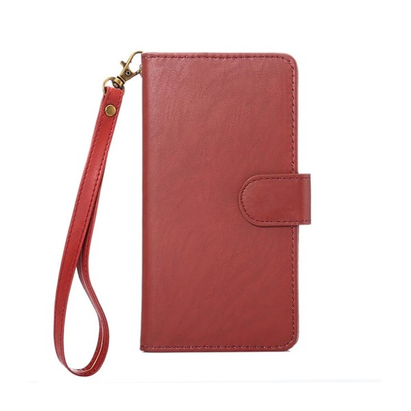 Universal smartphone läderfodral, storlek: 14.5x7.5cm - Röd Röd