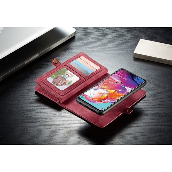 CaseMe Samsung Galaxy A70 Zipper Wallet Etui - Rød Red
