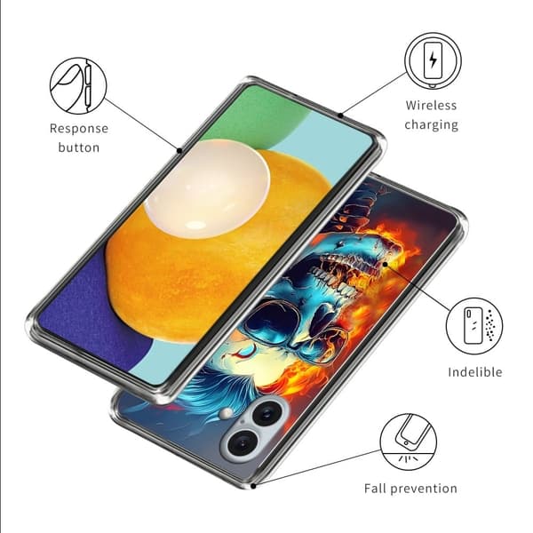 Vibe iPhone 16 Plus deksel - Flammeskalle Multicolor