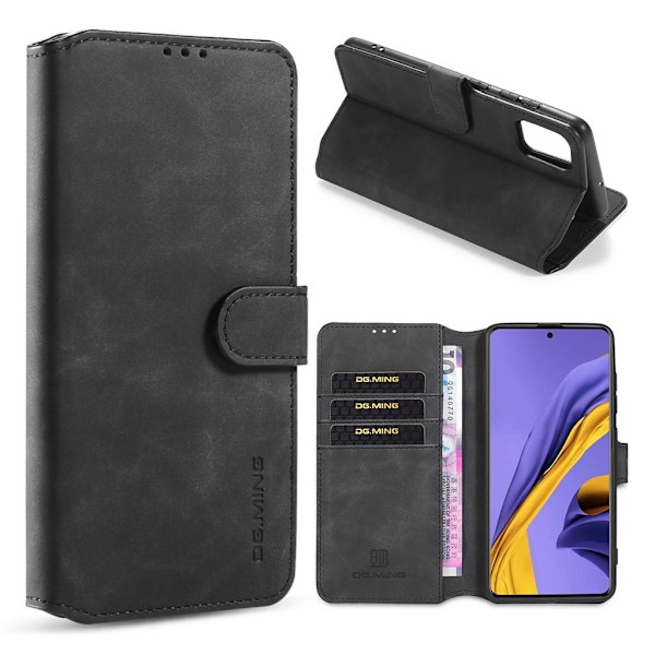 DG.MING Samsung Galaxy A31 Retro kotelot - Musta Black