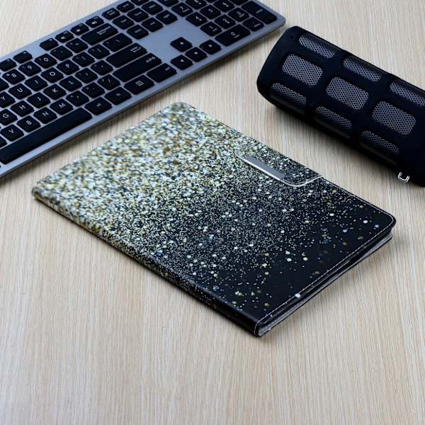 iPad Pro 11 tum (2020) / (2018) coolt mönstrat flipfodral i läder - Glittriga Element Guld