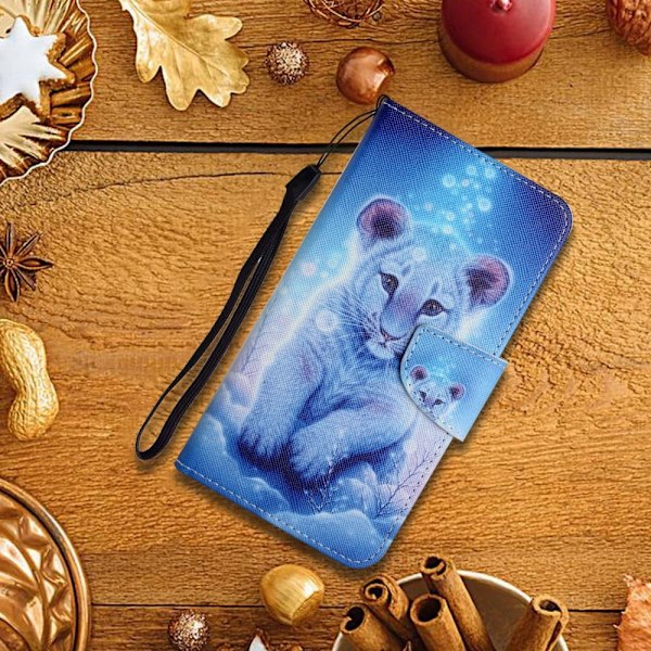 Wonderland Samsung Galaxy A34 5G Flip Etui - Leopard Blue