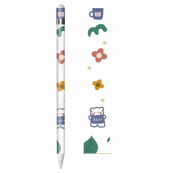 Apple Pencil cool sticker - Cute Flower and Bear Multicolor