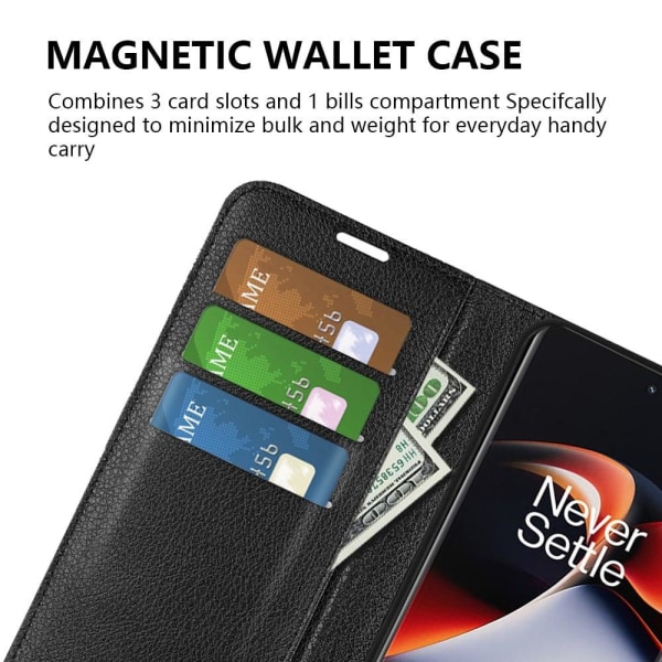 Klassisk OnePlus 11R / Ace 2 Flip Etui - Sort Black