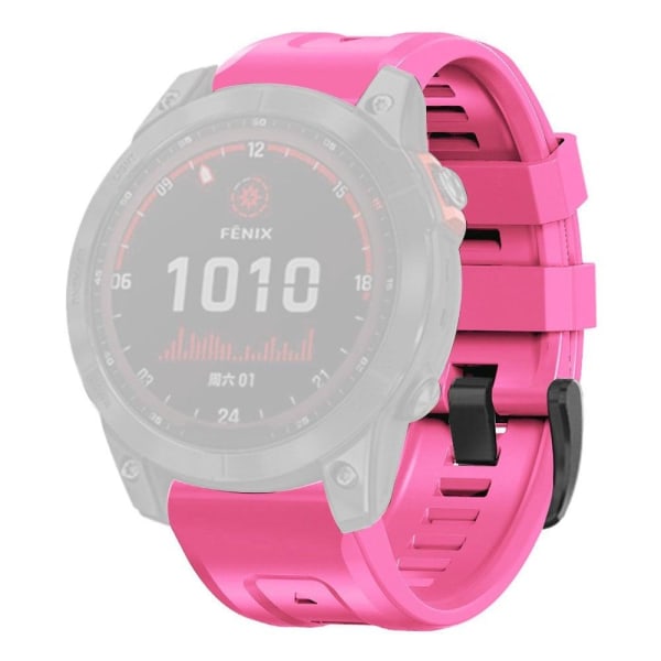 Garmin Fenix 7X silicone watch strap with buckle - Pink Rosa