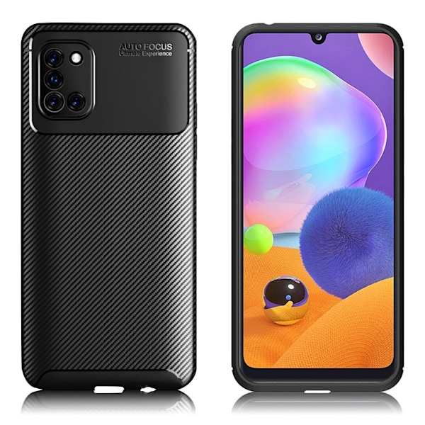 Carbon Shield Samsung Galaxy A31 kuoret - Musta Black