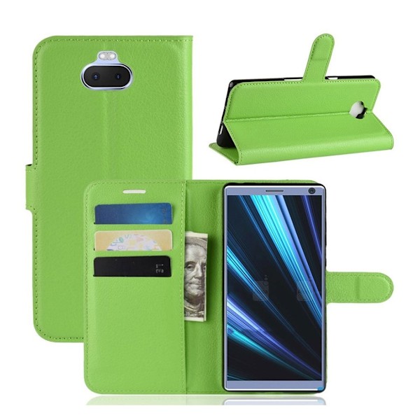 Sony Xperia 10 Plus litchi-läderfodral - Grön Grön