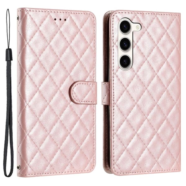 Funktionelt Samsung Galaxy S24 rombe etui med pung Pink