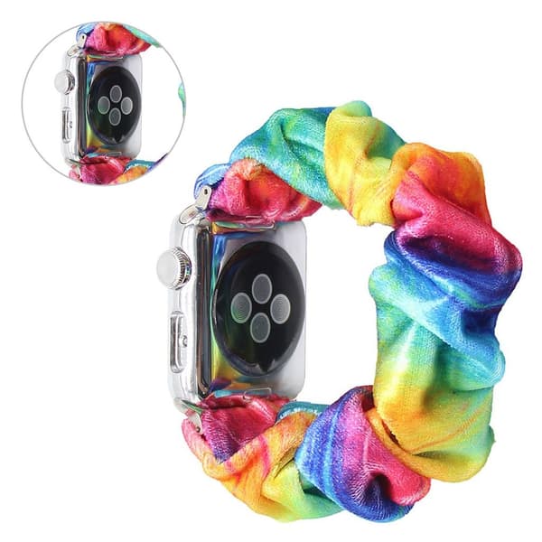 Apple Watch Series 6 / 5 44mm pulserende hårbånd stil klokkebånd - Regnbue Multicolor