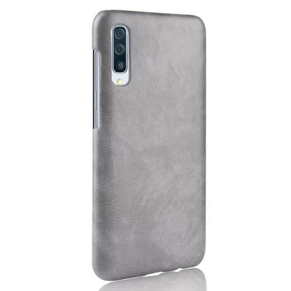 Samsung Galaxy A50 litchi belagt deksel - Grå Silver grey