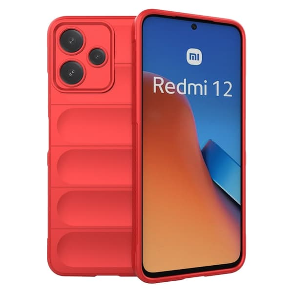 Mjukt greppformat Xiaomi Redmi 12 / Xiaomi Poco M6 Pro skal - Röd Röd