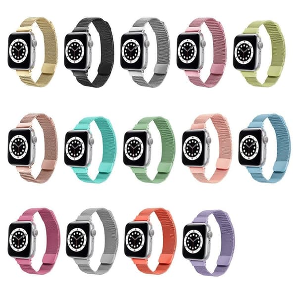 Apple Watch 42 mm - 44 mm rustfritt stål med klokkerem med magnetlås - Myk Blå Blue