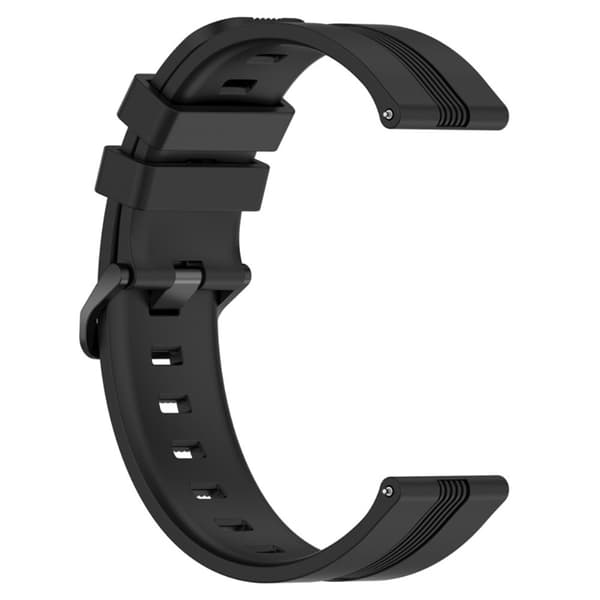 20 mm universal klokkerem i silikon med tekstur - Svart Black