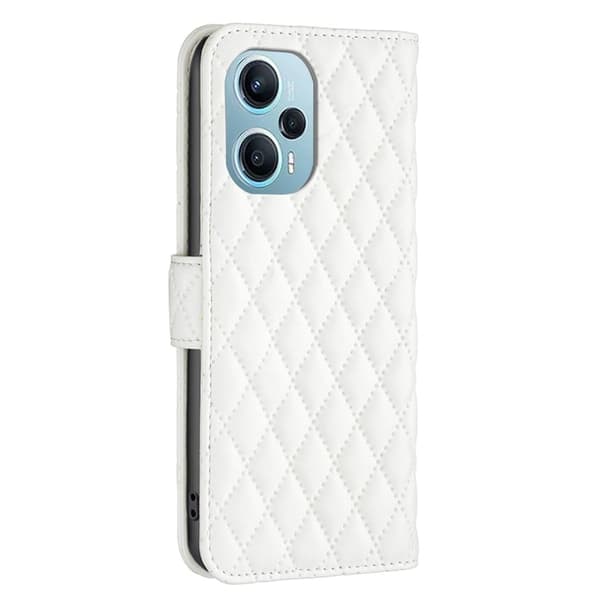 Matt Xiaomi Poco F5 / Xiaomi Redmi Note 12 Turbo fodral med rombmönster - Vit Vit