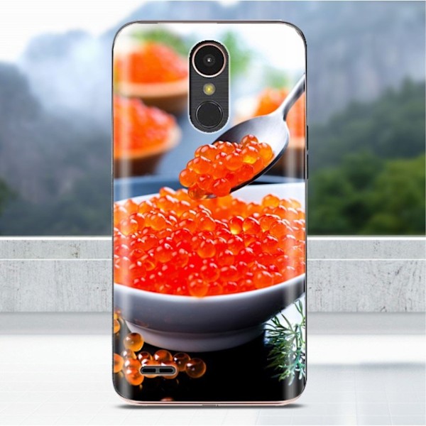 LG K10 2017 softlyfit præget TPU-etui - Frugtperler Orange
