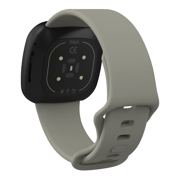Fitbit Sense 2 / Versa 4 silikone-urrem - Grå Størrelse: L Silver grey