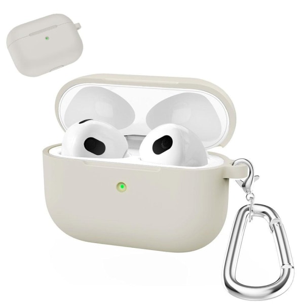 AirPods silicone case with carabiner - Beige Brun