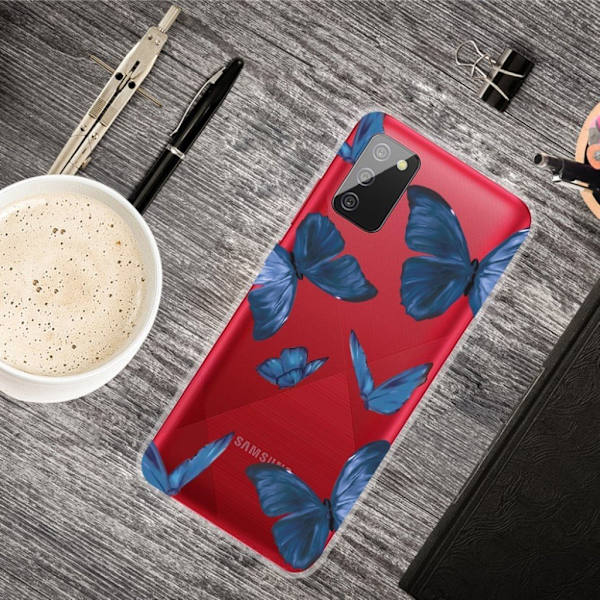 Deco Samsung Galaxy A02s Etui - Blå Sommerfugl Blue