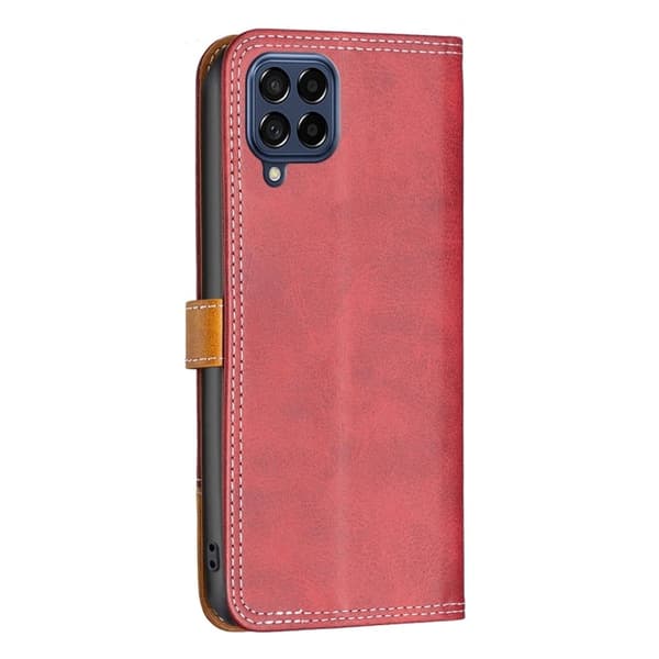 BINFEN tofarget læretui for Samsung Galaxy M53 5G - Rød Red
