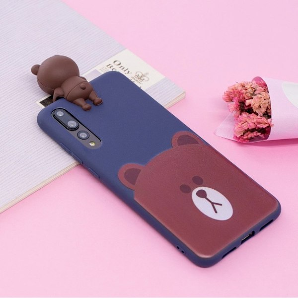 Huawei P20 Pro mobiletui i silikone og plastik med 3D print - Bjørn Multicolor