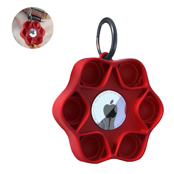 AirTags trykkboble-silikondeksel - Rød Red
